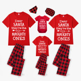 Christmas Matching Family Pajamas Dear Santa They Are Naughty Ones Red Pajamas Set