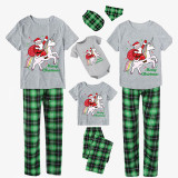 Christmas Matching Family Pajamas Merry Christmas Unicorn Santa Gray Short Pajamas Set