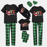 Christmas Matching Family Pajamas Love Snowman Christmas Black Short Pajamas Set