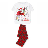 Christmas Matching Family Pajamas Merry Christmas Unicorn Santa Black Short Pajamas Set