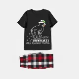 Christmas Matching Family Pajamas Funny Snowman How Snwflake Are Really Made Black Short Pajamas Set