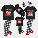 Christmas Matching Family Pajamas Merry Cristmas Y'll Gnomies Car Black Short Pajamas Set
