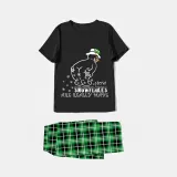 Christmas Matching Family Pajamas Funny Snowman How Snwflake Are Really Made Black Short Pajamas Set
