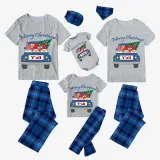 Christmas Matching Family Pajamas Merry Cristmas Y'll Gnomies Car Gray Short Pajamas Set