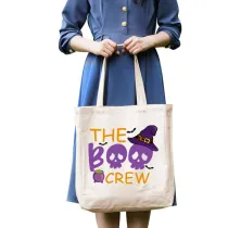 Halloween Eco Friendly The Skull Crew Handle Canvas Tote Bag