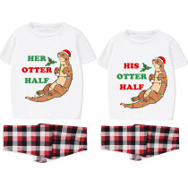Couple Matching Christmas Pajamas His Or Her Otter Half Loungwear Short Pajamas Set
