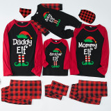 Christmas Matching Family Pajamas Daddy Mommy Elf Black Red Pajamas Set
