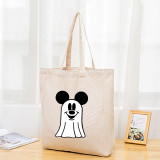 Halloween Eco Friendly Cartoon Mouse Gost Handle Canvas Tote Bag