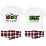 Couple Matching Christmas Pajamas Merry Bright Loungwear Short Pajamas Set