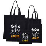Halloween Eco Friendly BOO Skull Crew Handle Canvas Bottomless Tote Bag