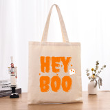 Halloween Eco Friendly Hey Boo Handle Canvas Bottomless Tote Bag