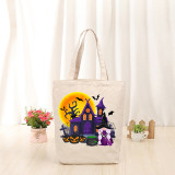 Halloween Eco Friendly Witch's Castle Handle Canvas Tote Bag