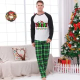 Couple Matching Christmas Pajamas Merry Bright Loungwear Green Pajamas Set