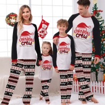Christmas Matching Family Pajamas Red Hat Christmas Crew Reindeer Pants Pajamas Set