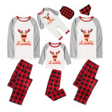 Christmas Matching Family Pajamas Funny No Peeking Deer White Pajamas Set