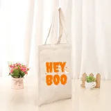 Halloween Eco Friendly Hey Boo Handle Canvas Bottomless Tote Bag