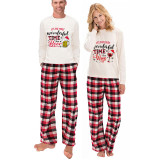 Couple Matching Christmas Pajamas It's The Wonderful Time Loungwear White Pajamas Set