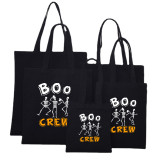 Halloween Eco Friendly Luminous Boo Skeleton Crew Handle Canvas Tote Bag