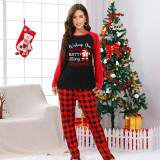 Christmas Matching Family Pajamas Funny Wish You Merry Christmas Red Black Pajamas Set