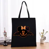 Halloween Eco Friendly Cartoon Cute Mouse Bat Handle Canvas Bottomless Tote Bag