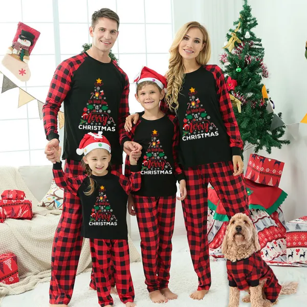 Christmas Matching Family Pajamas We Wish You A Merry Christmas Black Pajamas Set