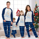 Christmas Matching Family Pajamas Happy Hanukkah Christmas Tree Candlestick Blue Pajamas Set