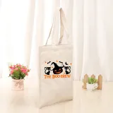 Halloween Eco Friendly The Boo Crew Cat Handle Canvas Bottomless Tote Bag