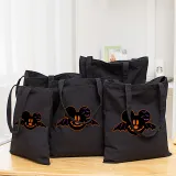 Halloween Eco Friendly Cartoon Mouse Bat Handle Canvas Bottomless Tote Bag