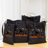 Halloween Eco Friendly The Boo Crew Cat Handle Canvas Bottomless Tote Bag