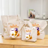Halloween Eco Friendly BOO Pumpkins Ghost Handle Canvas Tote Bag
