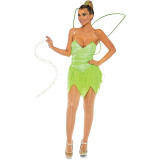 Women Halloween Fairies Sequin Dress Costume with Wings
