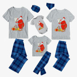 Christmas Matching Family Pajamas Funny Missing Elf Call Santa Blue Pajamas Set