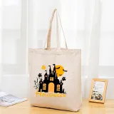 Halloween Eco Friendly Midnight Castles Handle Canvas Tote Bag