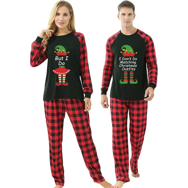 Couple Matching Christmas Pajamas Christmas Elf Loungwear White Pajamas Set
