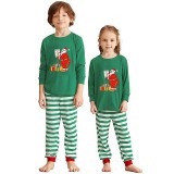 Christmas Matching Family Pajamas Funny Missing Elf Call Santa Green Stripes Pajamas Set
