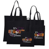 Halloween Eco Friendly It's Spooky Bat Handle Canvas Bottomless Tote Bag