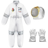 Kids 3 Pieces Halloween Space Suit Space Astronaut Cosplay Costume with Hat and Gloves