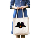 Halloween Eco Friendly Cartoon Mouse Bat Handle Canvas Tote Bag