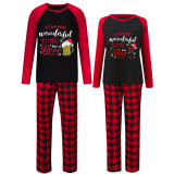 Couple Matching Christmas Pajamas It's The Wonderful Time Loungwear Black Pajamas Set