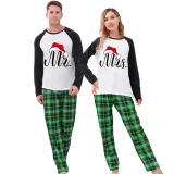 Couple Matching Christmas Pajamas Christmas Hat Mr & Mrs. Loungwear Green Pajamas Set