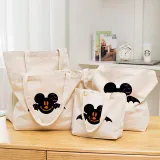 Halloween Eco Friendly Cartoon Mouse Bat Handle Canvas Tote Bag