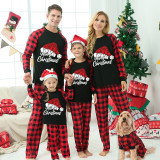Christmas Matching Family Pajamas Christmas Hat Black Pajamas Set