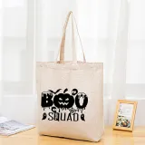 Halloween Eco Friendly BOO Squad Handle Canvas Tote Bag