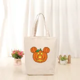 Halloween Eco Friendly Cartoon Jack-o'-lantern Handle Canvas Tote Bag