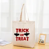 Halloween Eco Friendly Trick or Treat Handle Canvas Tote Bag