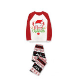 Christmas Matching Family Pajamas Red Hat Merry Christmas Deer Reindeer Pants Pajamas Set