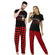 Couple Matching Christmas Pajamas It's The Wonderful Time Loungwear Short Pajamas Set