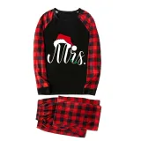 Couple Matching Christmas Pajamas Christmas Hat Mr & Mrs. Loungwear White Pajamas Set