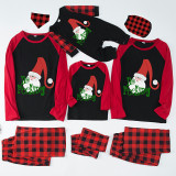 Christmas Matching Family Pajamas Funny No Peeking Santa Red Black Pajamas Set