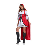 Women Halloween Little Red Riding Hood Cloak Costume Cosplay